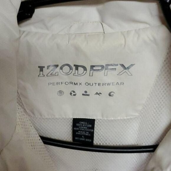 IZOD PFX Thermo Technology Outerwear PerformX Sz L Zipper Nylon Jacket w Hood - Picture 6 of 16